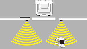 ミリ波レーダー工事車両退場警報システム製品イメージ