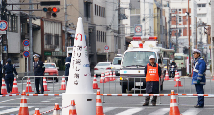 折り返し地点の様子